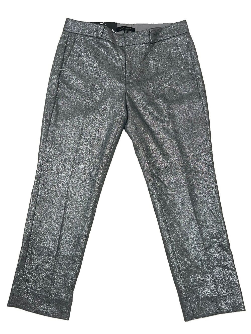 Banana Republic Avery Silver Metallic Slim Ankle Pants Trousers Women’s Size 2 P